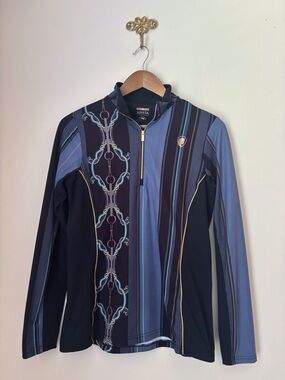 Arista Dressage Equestrian Print 1/4 Zip Long Sleeve Sun Shirt Medium